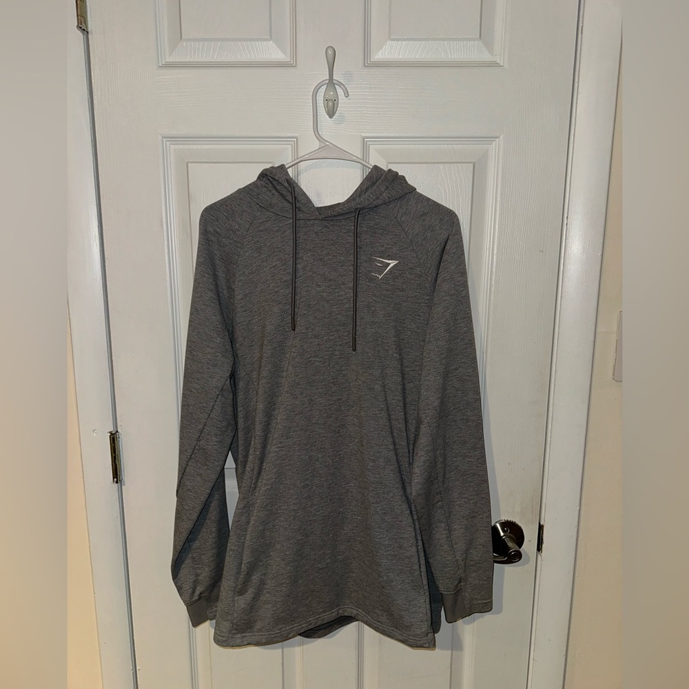 Gymshark Men’s Grey Pull Over Hoodie Tapered Fit Medium
